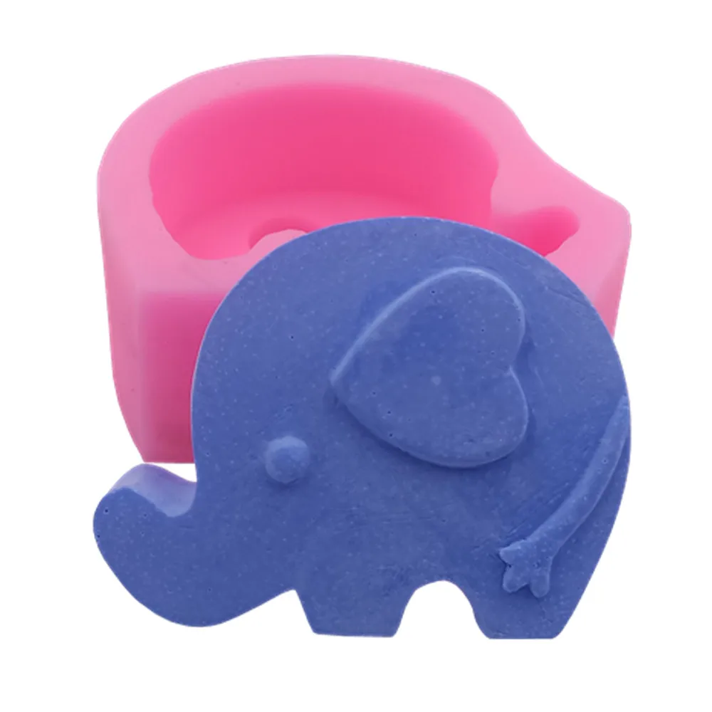 Elephant Design Soap Mold Candle Wax Molds Food Grade Cake Mould Decorating Silicone Mold for Resin Plaster Gift