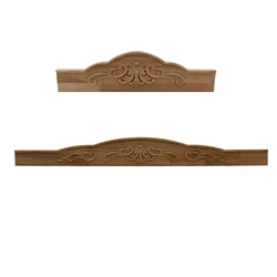 VZLX Flower Wood Carving Natural Wood Appliques for Furniture Cabinet Unpainted Wooden Mouldings Decal Decorative Figurines