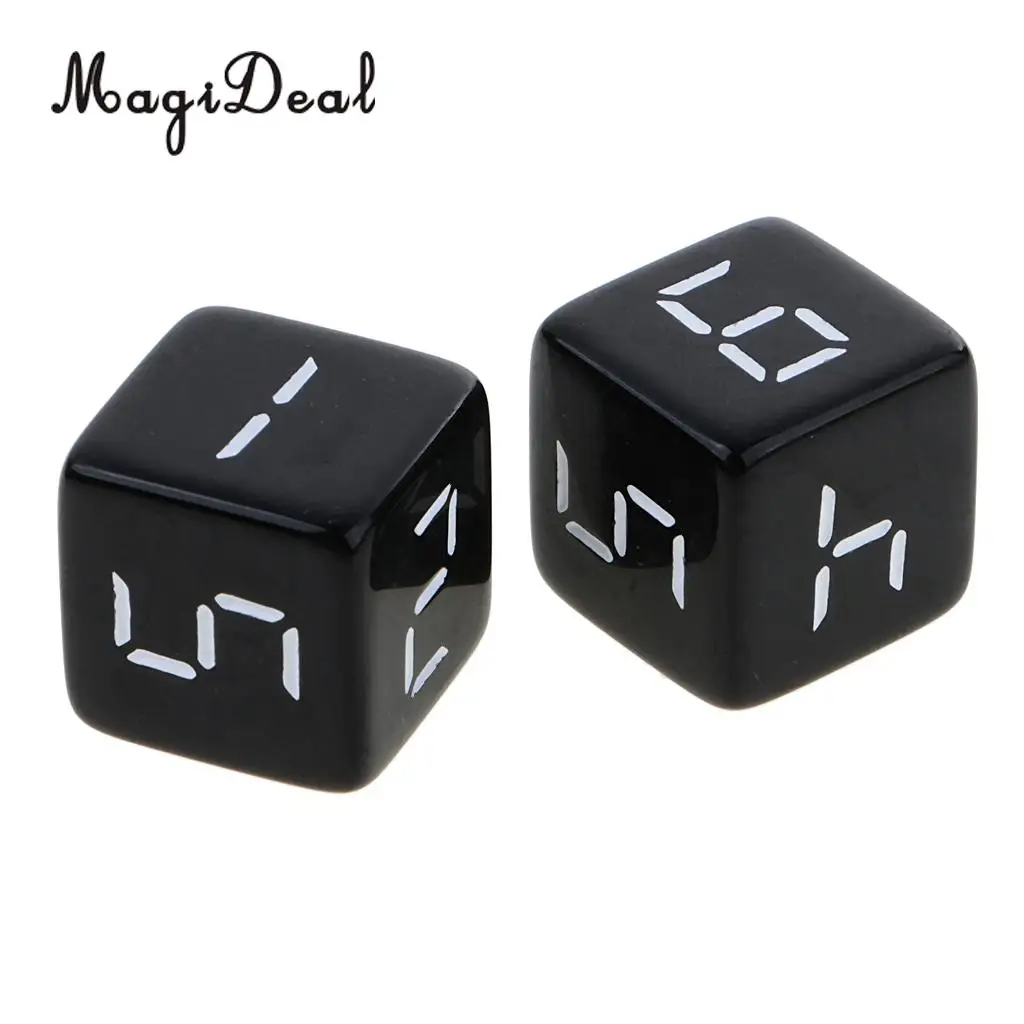 10 pcs D6 Dice Six Sided Die Black With White Numbers Square Edged Dice for Funny Party Club Pub Board RPG Playing Game 16mm