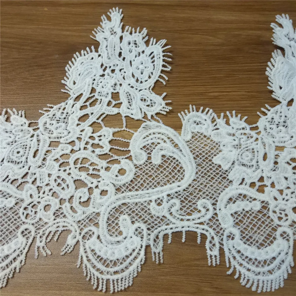 Vintage Lace Wedding Bridal Embroidered Lace Edge Trim 10yards Applique DIY Sewing Crafts 22m wide Lace Fabric