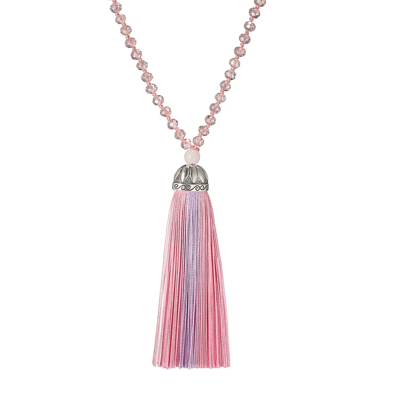 

LOVBEAFAS Boho Long Tassel Necklaces & Pendants Women Jewelry Collares Collier Femme Statement Fringe Crystal Necklace Bijoux