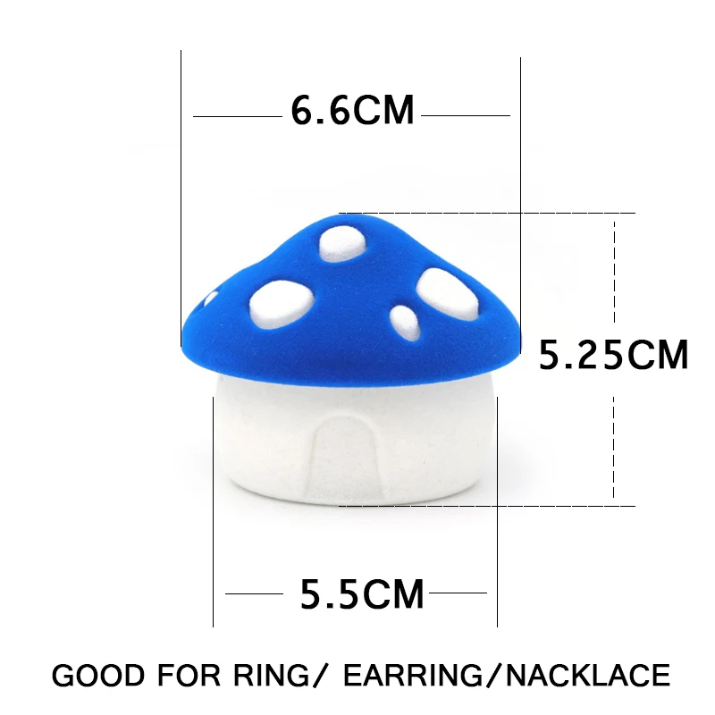 1 piece Lovely Velvet Mushroom Little House Necklace Ring Earrings Present Gift Boxes For Jewellry Wrap Casket Holder Wholesale