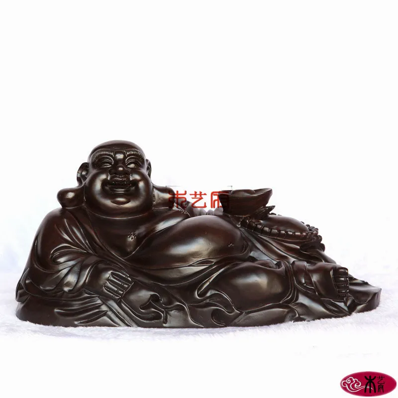 [Government] Wooden Buddha Maitreya Buddha smiling gold Buddha mahogany Business Gifts