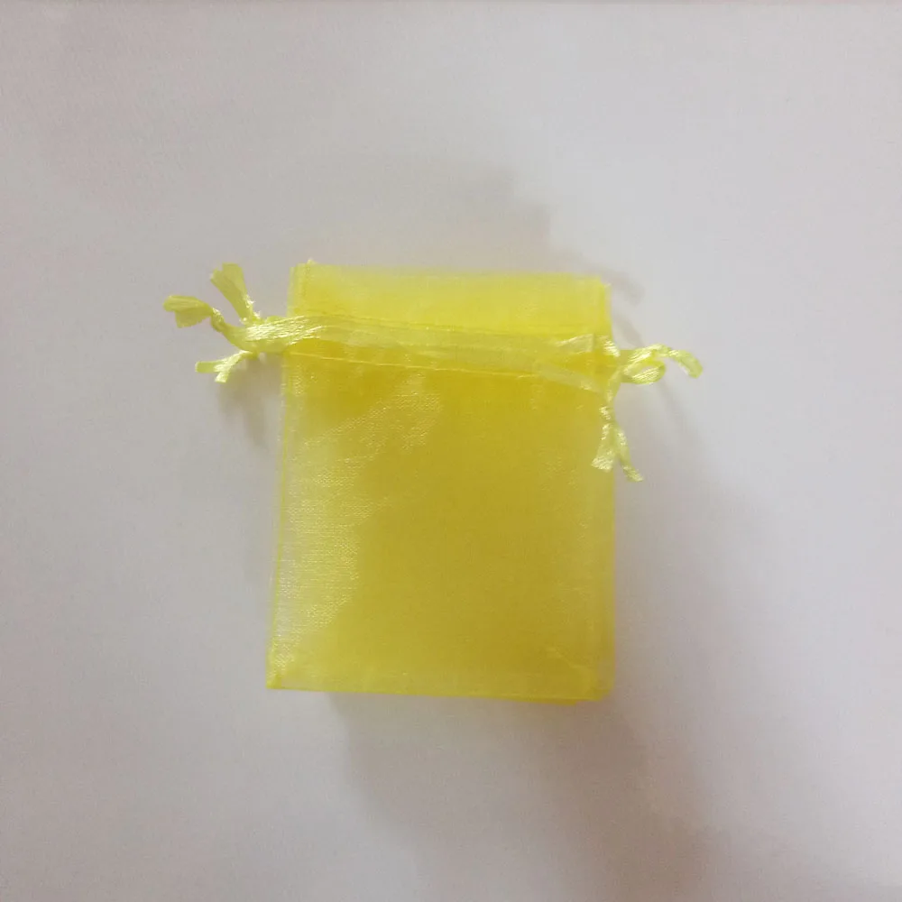Yellow Organza Bag 100pcs Jewelry Packaging Display Jewelry Pouch Gift Bags Wedding Drawstring Bag Woman Gift Storage Bags