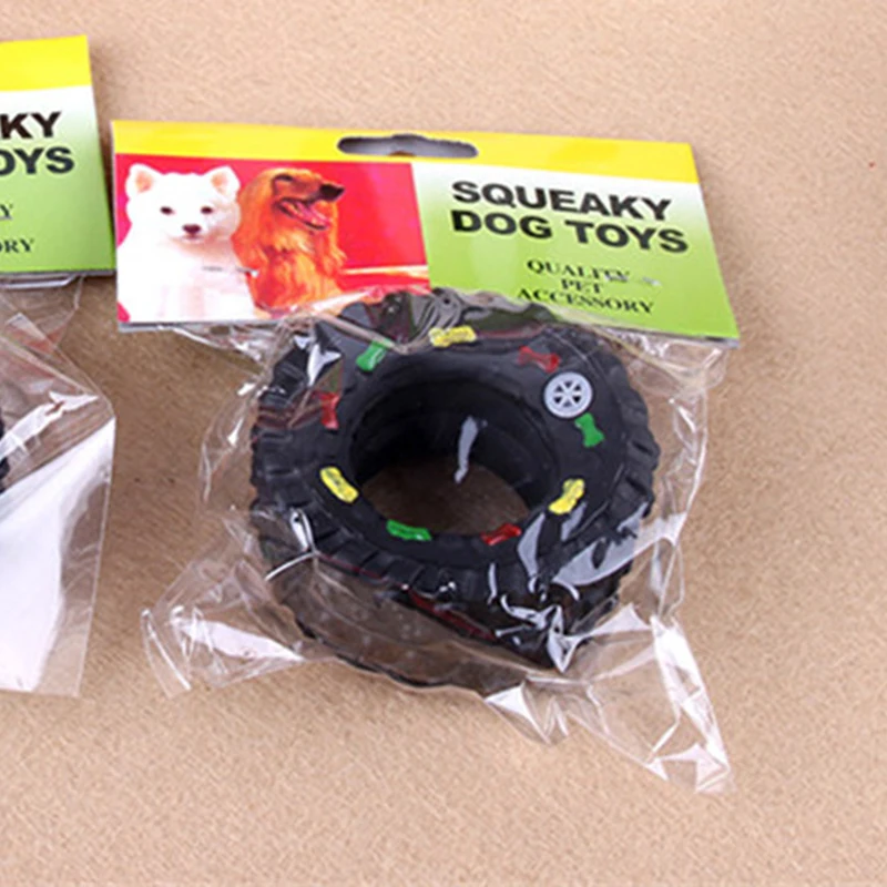 Rubber Tire Shaped Squeaky Chew Toy 6