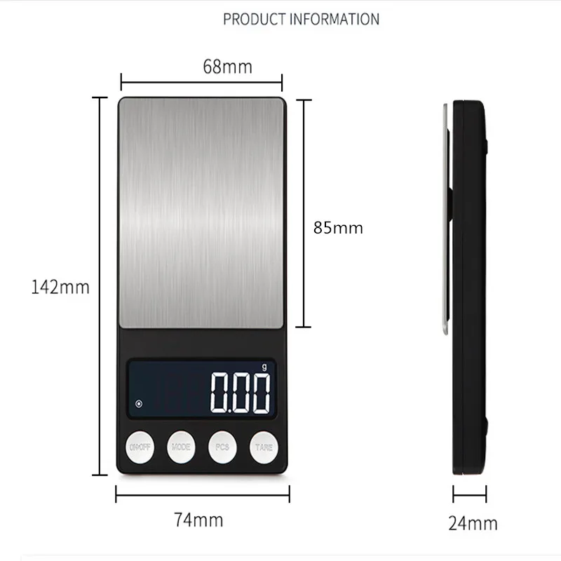 200/500g 0.01/0.1g Digital Scale Electronic Pocket Jewelry Weighing Scale LCD Display Jewelry Diamond Scales