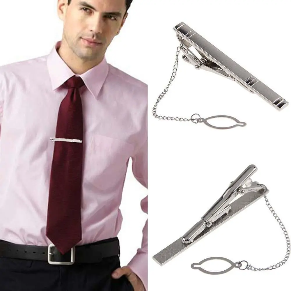 Multi Style Gentleman Silver Metal Simple Necktie Tie Clip Pin Bar Clasp Practical Plain Popular Gifts