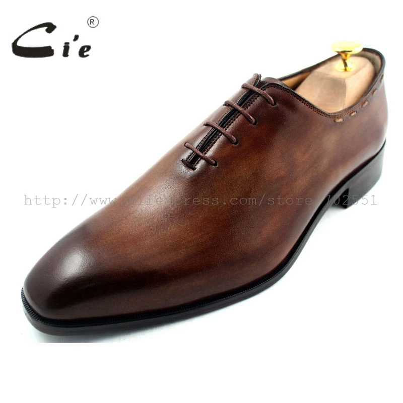 cie Free Shipping Bespoke Custom Handmade Genuine Calf Leather Men\'s Oxford Shoe Lacing Patina Color Brown OX193 adhesive craft