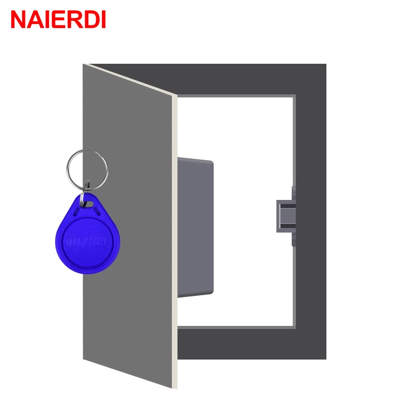 NAIERDI-cerraduras electrónicas inteligentes digitales para armario, cerradura con Sensor Invisible, cajón con tarjeta EMID IC, herrajes para muebles