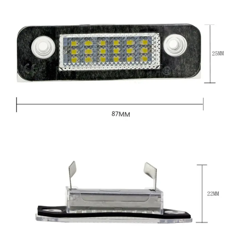 

2 шт 12 в 18 светодиодов SMD номерного знака автомобиля светильник для Ford Fusion для Ford Mondeo/MK2 для Fiesta MK5