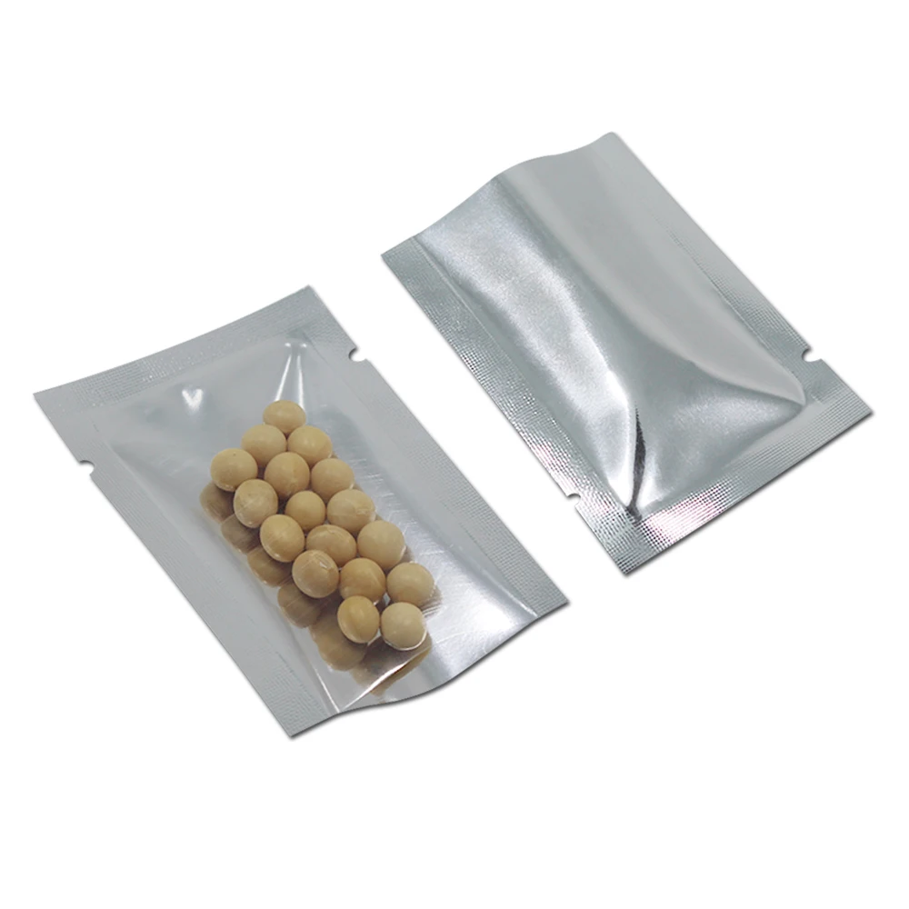 

Wholesale 250Pcs/Lot 22*30cm Open Top Silver Clear Aluminum Foil Packing Bag Heat Seal Vacuum Snack Food Storage Package Pouch