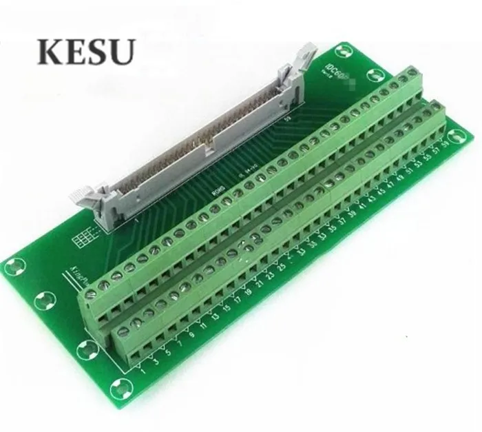 

IDC60Pin 2.45mm IDC-60 Pin Male Connector to 60-Pin Terminal Block Breakout Board Adapter PLC Relay Terminals DIN Rail Mounting