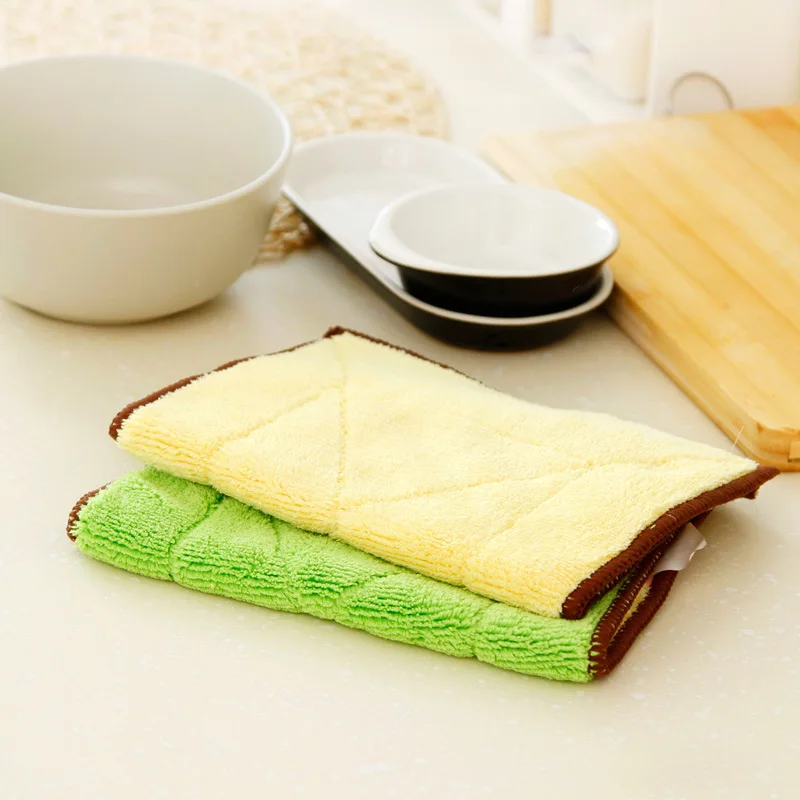 HTEXQ High Efficient Anti-grease Dish Cloth Micro Fiber Washing Towel Magic Kitchen Cleaning Wiping Rags