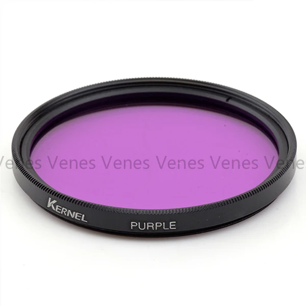 Venes 67mm acessório completo cor completa filtro especial para lente da câmera digital roxa