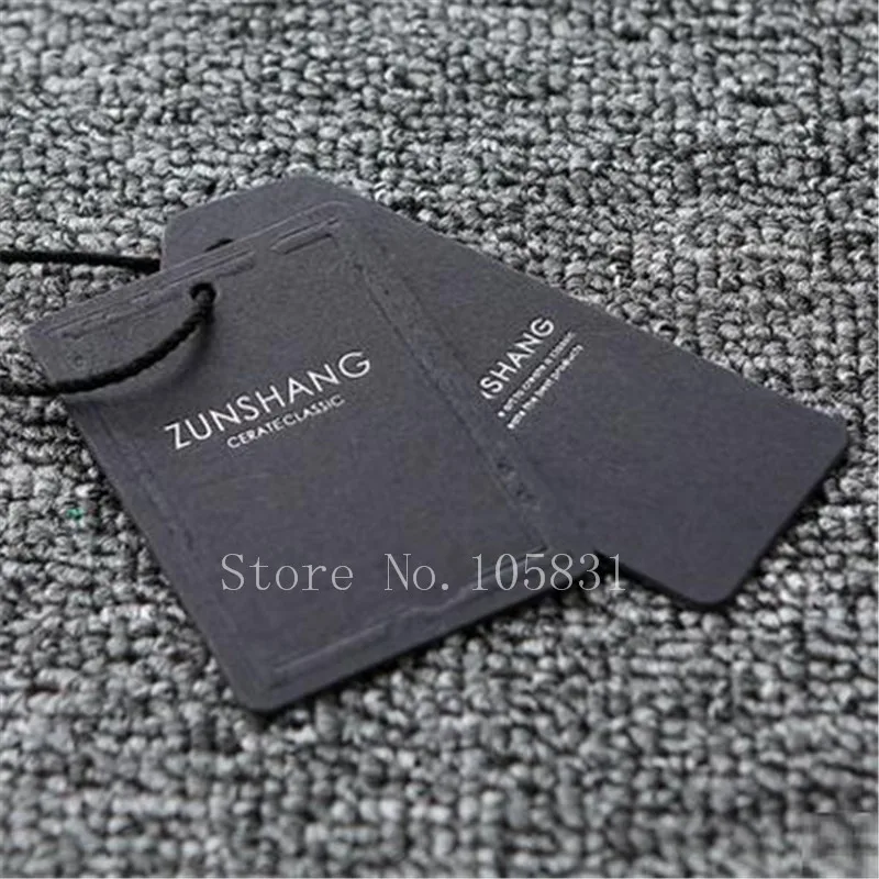 1000sets Custom Garments Hanging Tags Black Cardboard Clothing Labels Tag Different Types Hang Tags for Clothing Own Logo