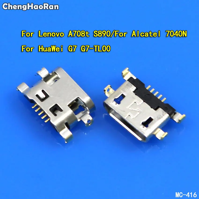 ChengHaoRan 10pcs Micro USB 5pin B type Female Connector For HuaWei Lenovo Phone Micro USB Jack Connector 5 pin Charging Socket