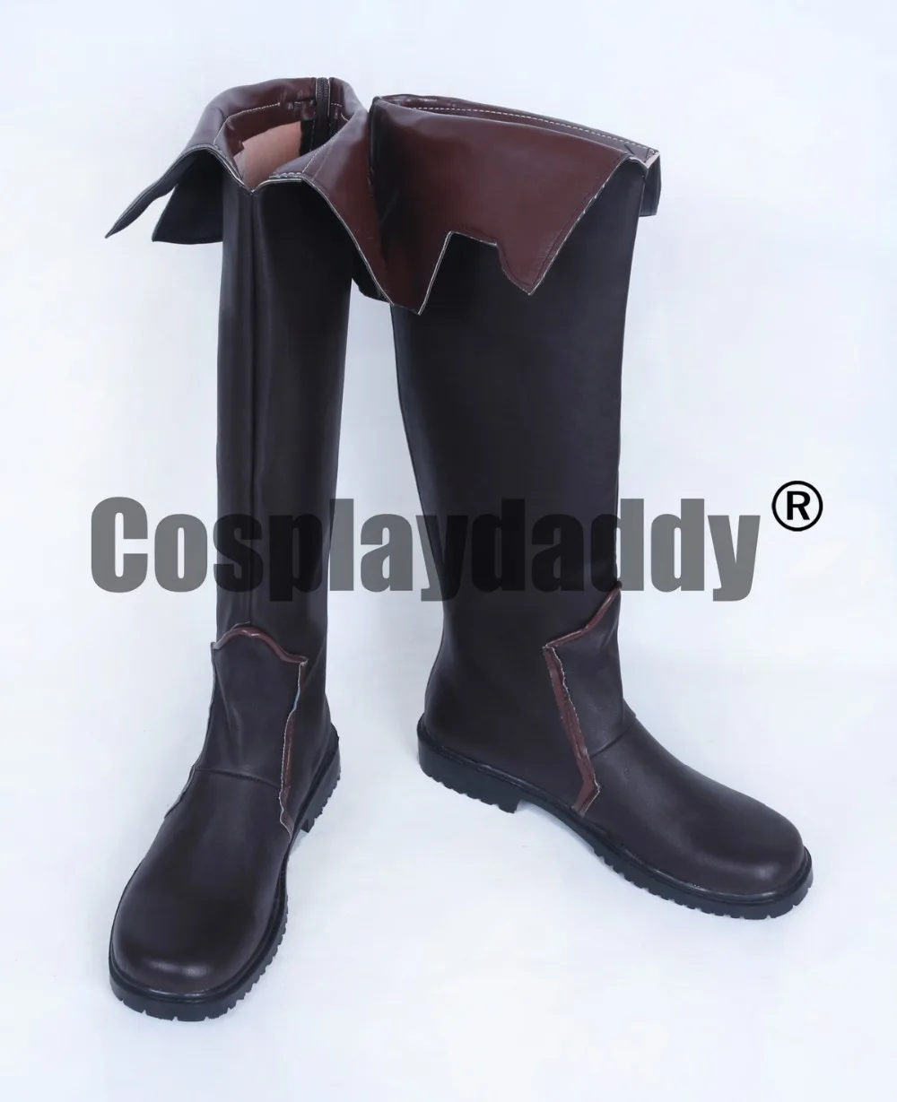 Tales of Zestiria Edna Black Long Cosplay Shoes Boots S008