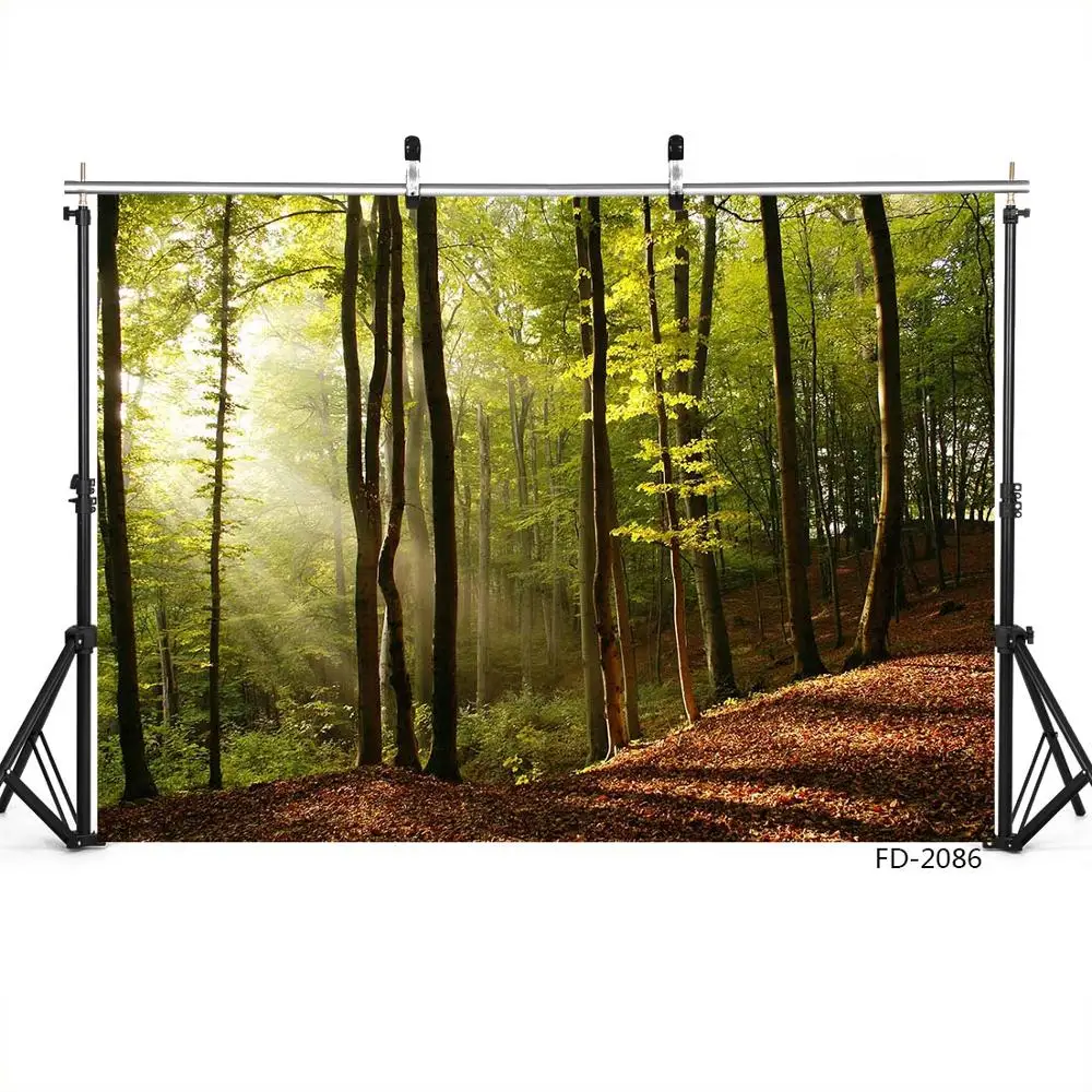 Forest Tree Sunlight Photography Backdrop Custom Fabric Background Photocall Photo Studio Decor Children Portrait Photocall Prop