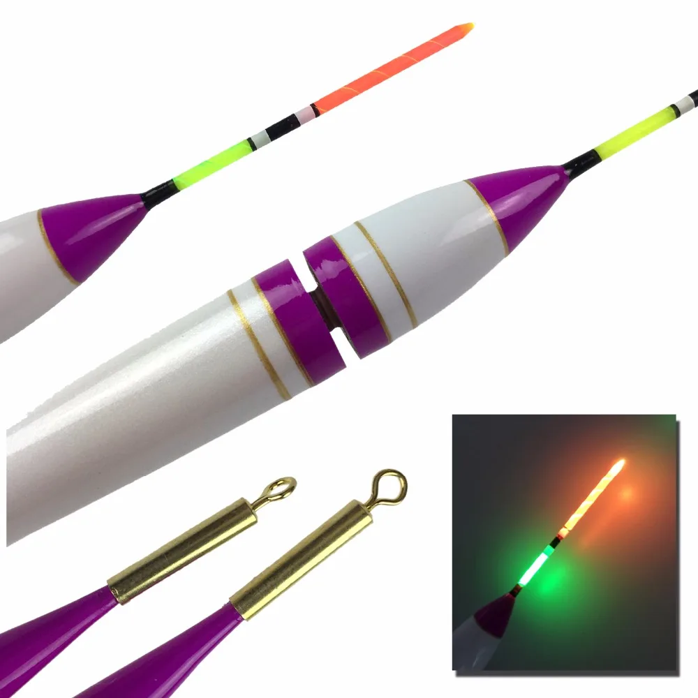 2pcs LED Luminous Fishing Floats Balsa Wood LED Electronic Lighting Fishing Float 3g-11g Buoyancy Saltwater Rock Fishing Bobber