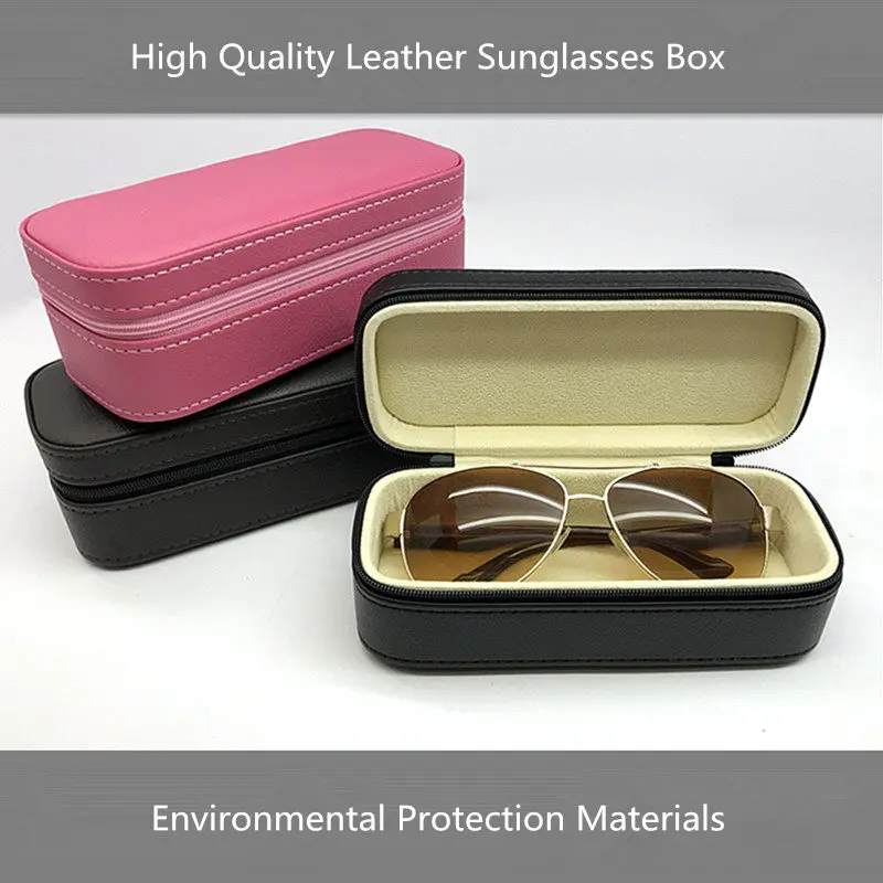 

High Quality PU Leather Sunglasses Case Unisex Women Glasses Protection Boxes Case Men's Big Model Fashion Glasses Gift Box