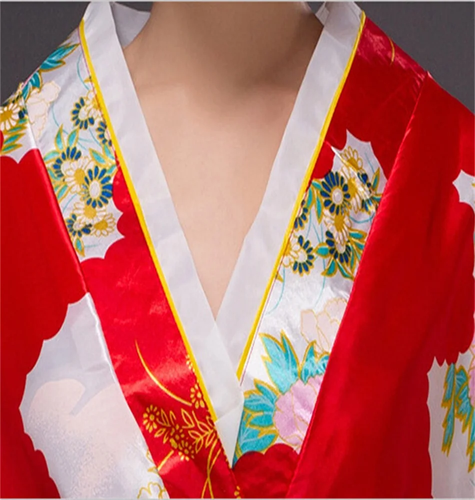 New Blue Yukata Japanese Women\'s Silk Kimono Vintage Original Tradition Dress with Obi One size