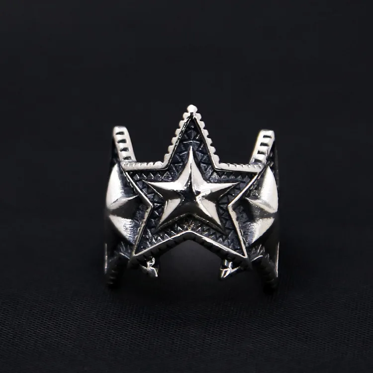 Factory wholesale  silver Cody Asian Star Classic ring wide version of fashionable male ring finger