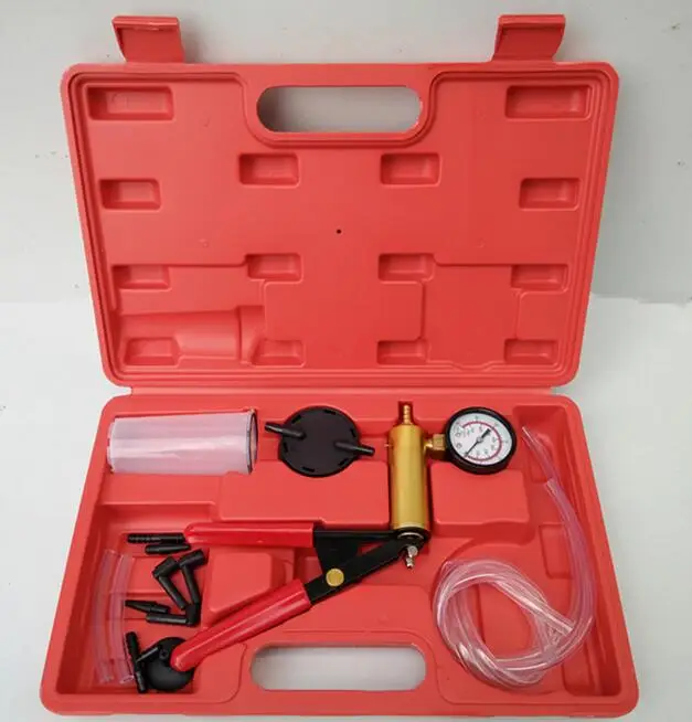 

Hand Held Brake Bleeder Car Auto Motorbike Vacuum Pistol Pump Brake Bleeder Adaptor Fluid Reservoir Tester Kit 2 in 1 Tool Kits