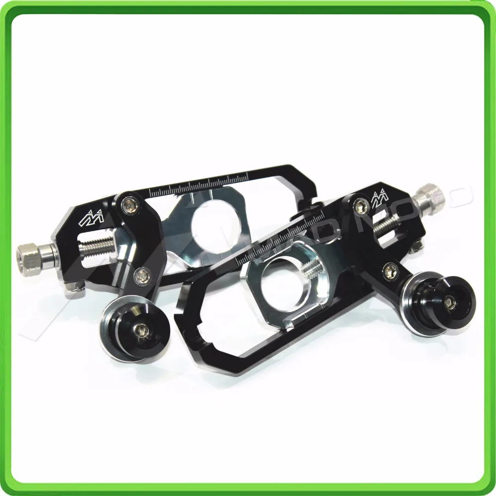 Motorcyclr Chain Tensioner Adjuster with spool fit for APRILIA RSV4 2009 2010 2011 2012 2013 2014 Black&Silver