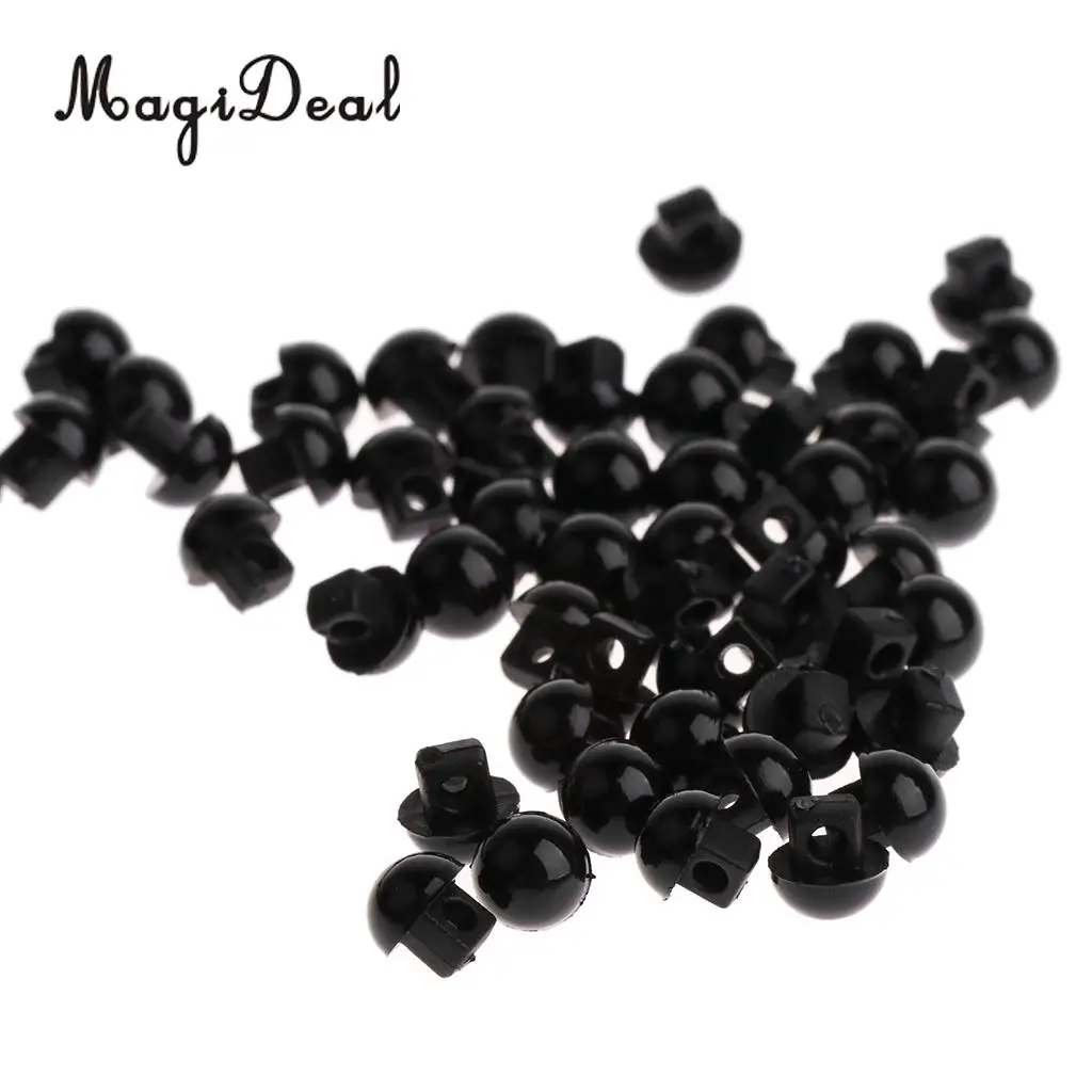 MagiDeal 100Pcs Black Mushroom Sewing Buttons for Clothes Doll Plush Animal Eyes Nose Making Decoration Kids Craft Toy 6mm