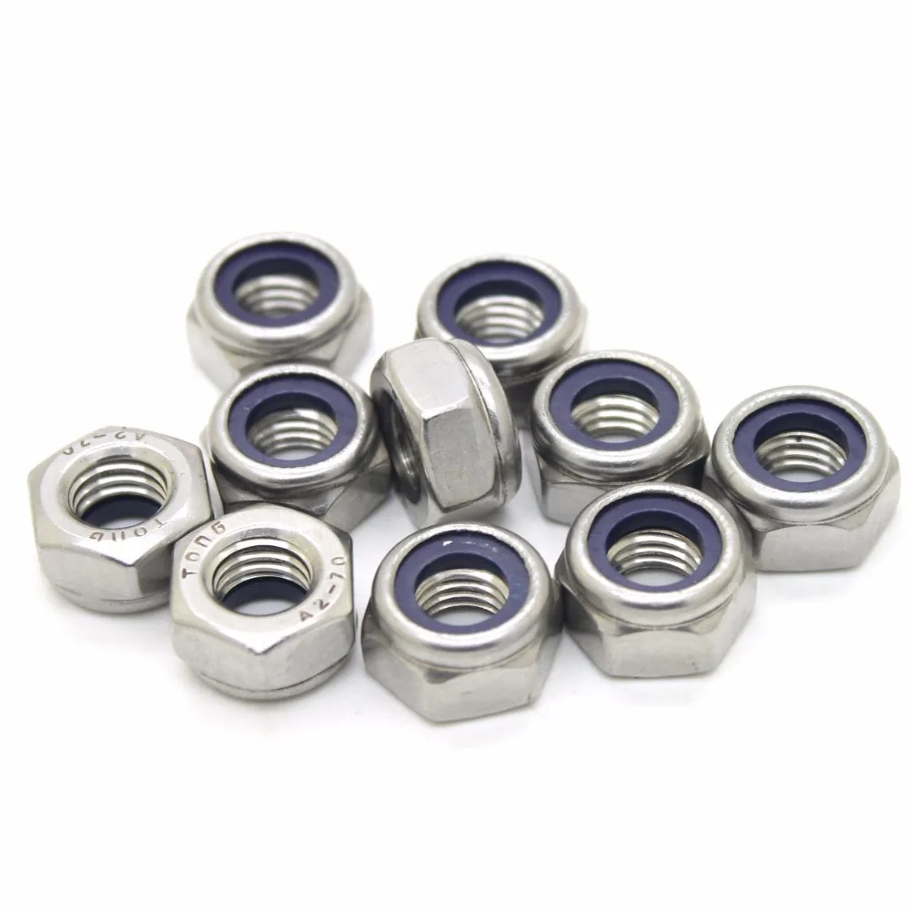 M2M2.5M3M4M5M6M8M10M12M16 DIN985 Lock nut,Locking nut,Self lock nut,Stainless Steel Nylock Self Locking 304 DIN985