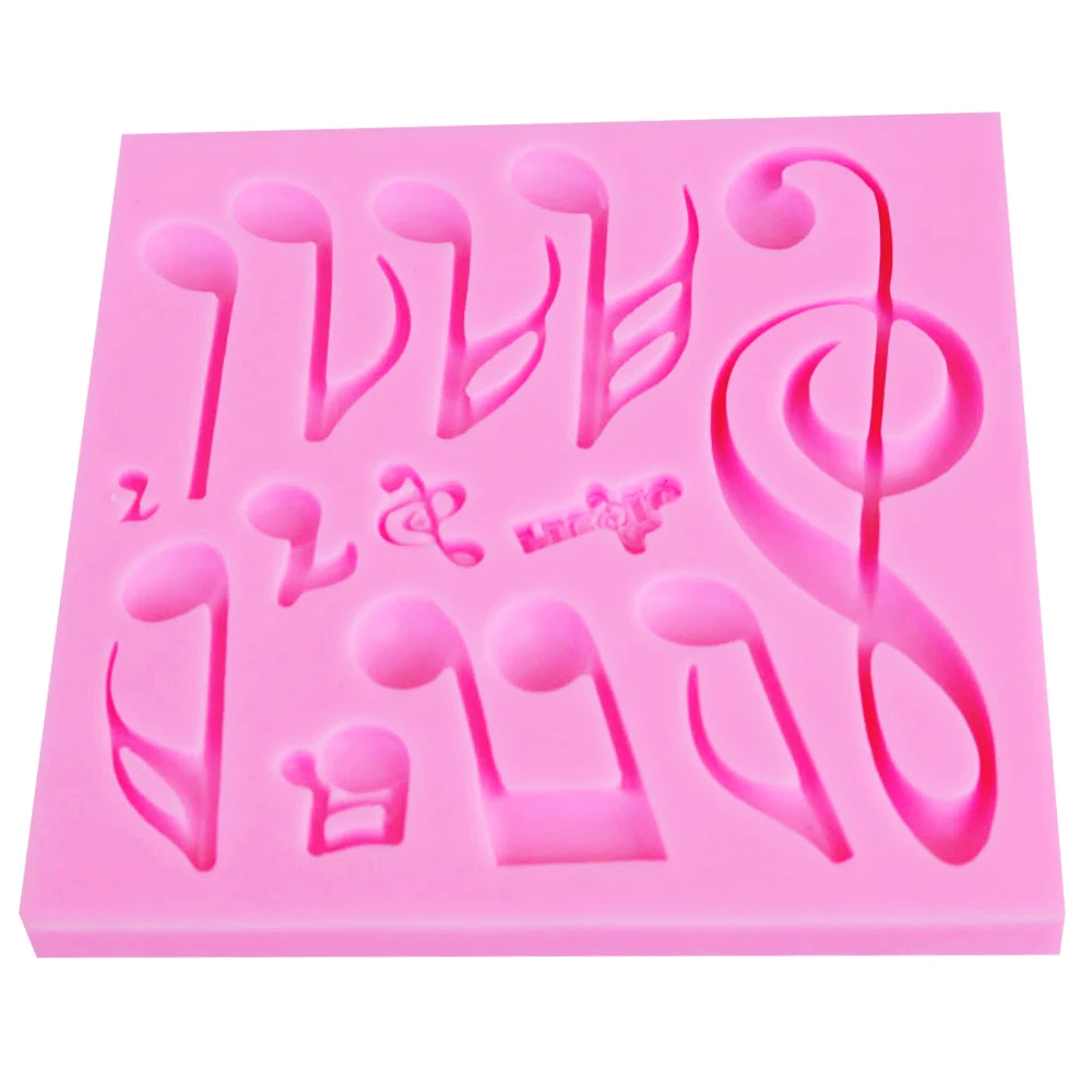 Byjunyeor M272 Music Notes UV Resin Silicone Mold Fondant Chocolate Candy Lollipop Crystal Epoxy Soft Clay Bake Tool