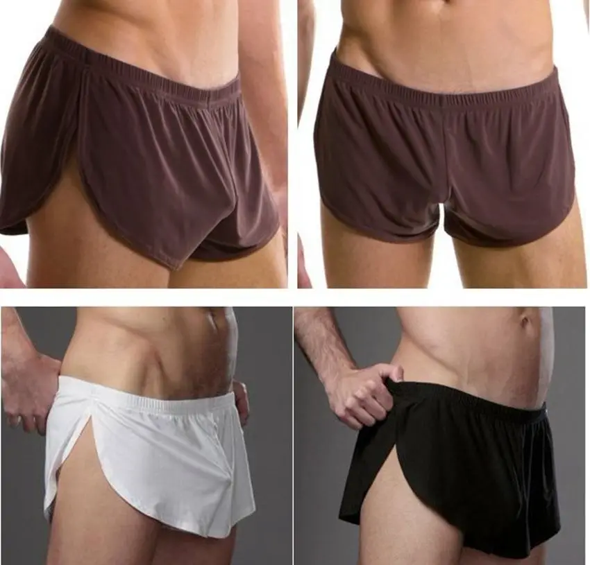 Shorts de boxer sexy confortável masculino, roupa interior masculina, U bolsa convexa de seda, cuecas tamanho XXL, venda de fábrica, novo, verão