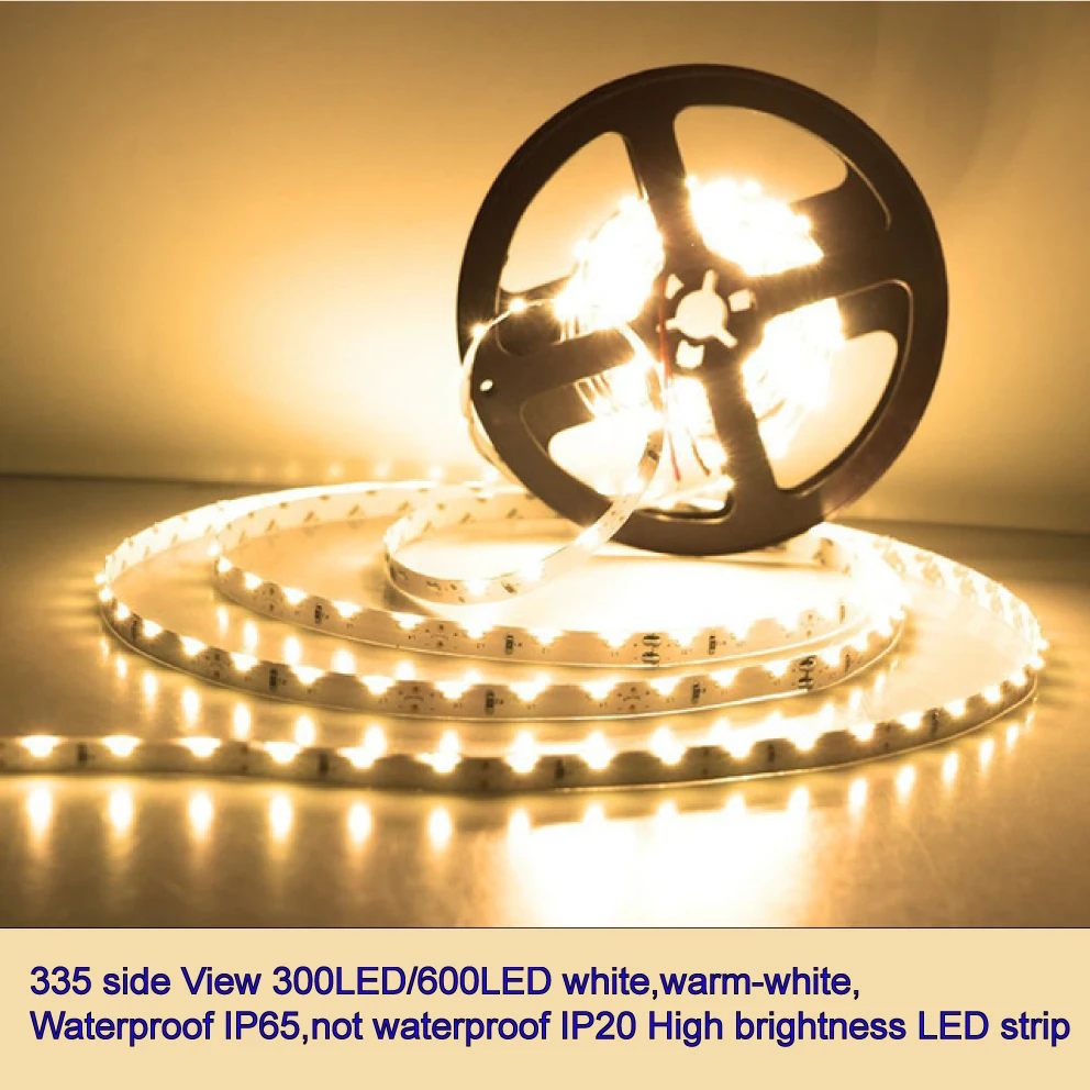 

335 side emitting view LED Strip 120L/60LED/m Extra Bright White/Warm White Waterproof LED Tape DC12V IP67/IP20 Flexible Lights