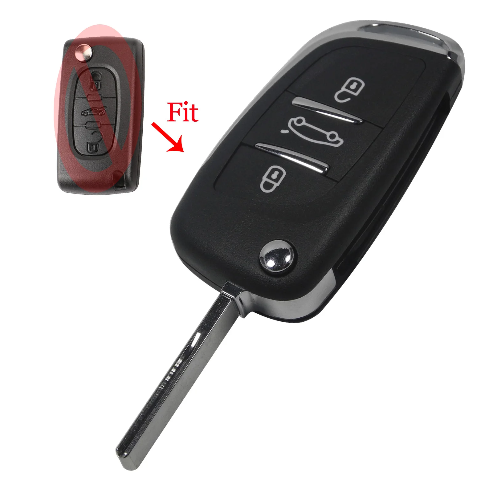 Jingyuqin Upgrade Flip Remote Car Key Shell For Citroen C3 C4 C5 C6 Berlingo Xsara Picasso Peugeot 207 308 407 408 607 Partner