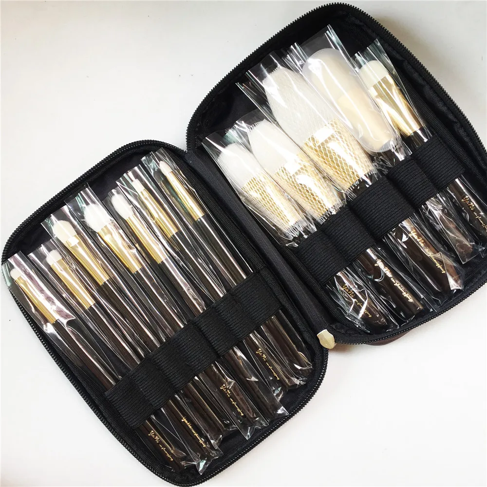 yani TF-SERIES Makeup 12-Brushes Complete Set Luxury Bronzer Cheek Cream Foundation Eyeshadow Concealer Lip Cosmetic Brush Tools