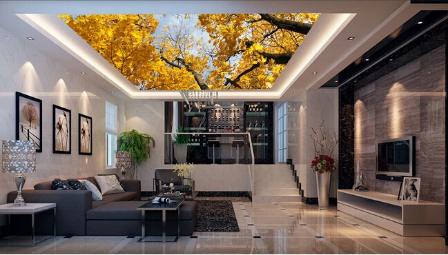 

Latest custom 3D large mural,The beautiful yellow maple tree zenith mural ,living room tv background bedroom wall wallpaper