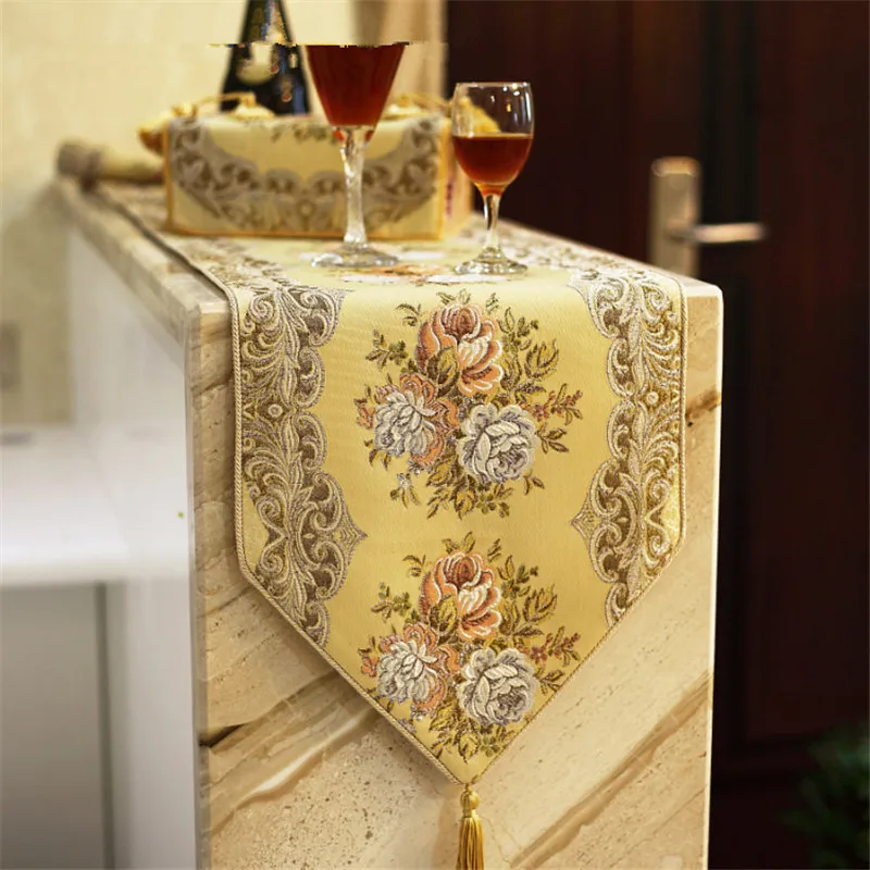 Luxury European Embroidered Table Runner, Simple and High-end, overseas gifts, Cafetera, Francesa, tafellopers