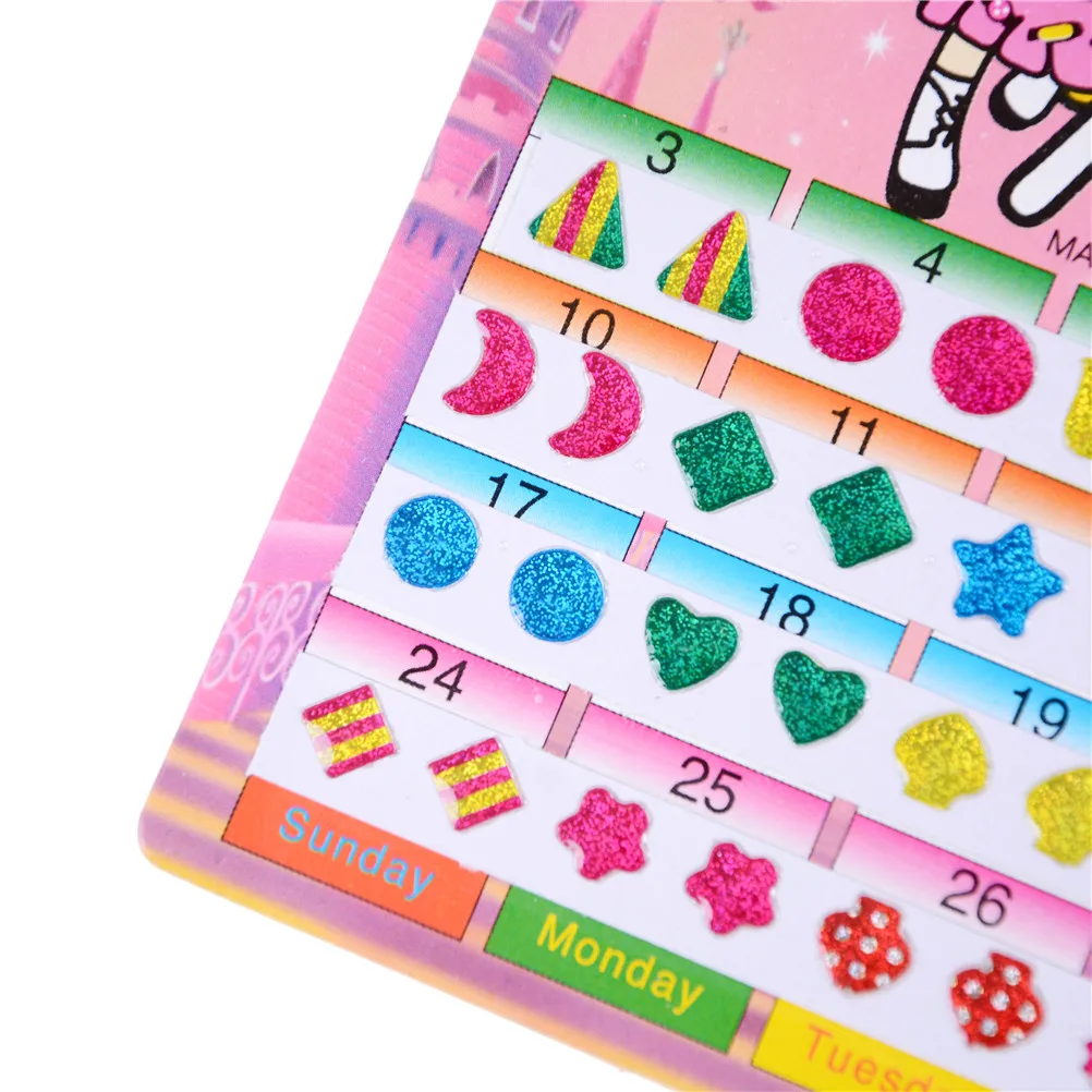 60PCS Wonderful Children Boy Girl Stickers Earring Cartoon Reward Crystal Stickers Ear Reward Stick Kindergarten Face Stickers