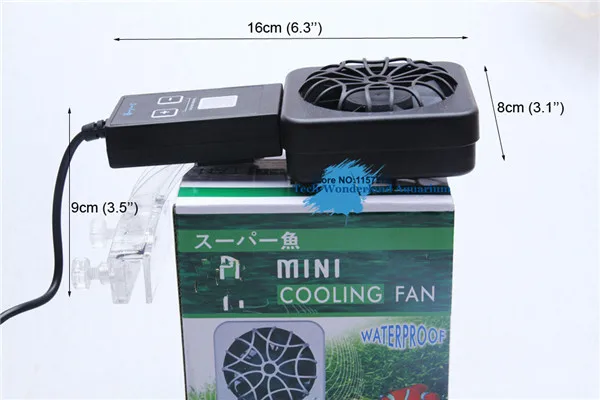 Mini nano clip hang on cooling fan sensor automatic run stop temperature control aquarium water plant fish tank