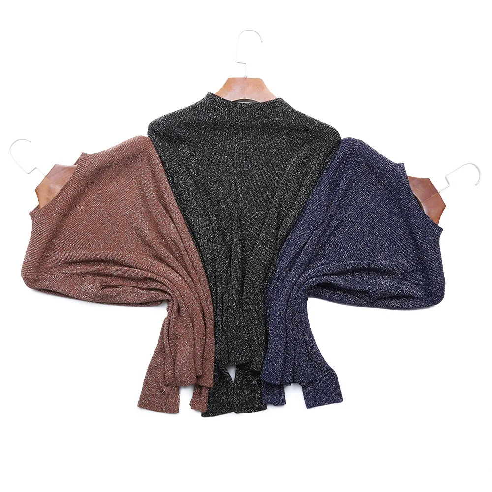 Hot Selling O-neck Flash Silk Pullover Women Glitter Sweater Spring Autumn Long Sleeve Tops Female Free Drop Shipping D335