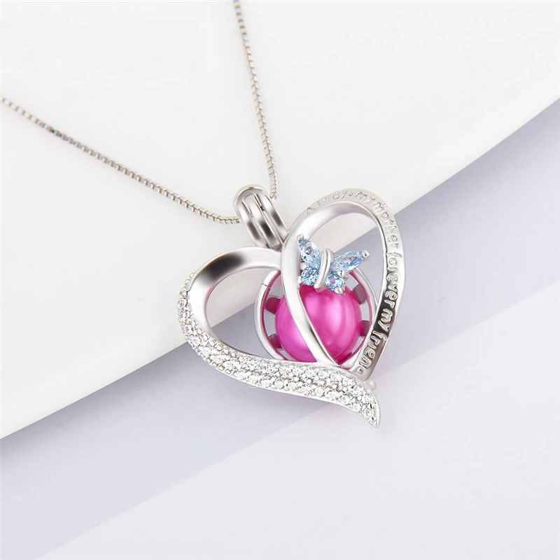 CLUCI 3pcs Silver 925 Heart Butterfly Pendant for Women Necklace Jewelry 925 Sterling Silver Zircon Pendant Jewelry SC351SB