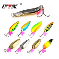 FTK Fishing Lure 1PC 24g/30g/35g/42g Spoon Noise Sequin Paillette Carp Hard Fishing Baits With Mustad 34647-BN Treble Hook Lure