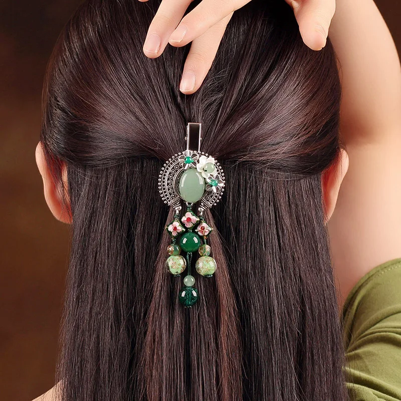 Chinese style Ethnic Hairpin Handicrafts Vintage Tassel Hair Clip Headwear Women Ancient Costume Accessories Hair Ornaments