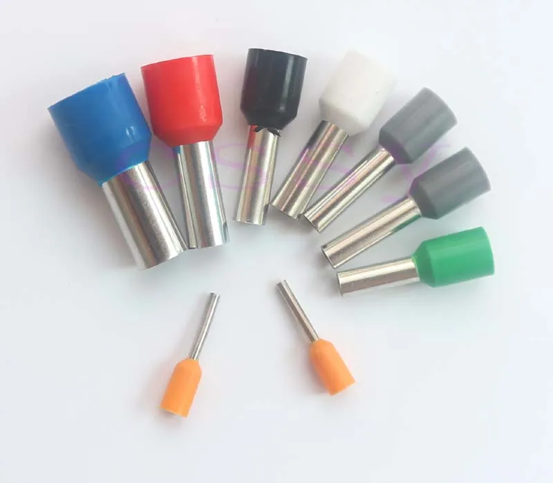 100pcs E1518 electric terminal connector tube insulated sleeve screw cable wire 1.0mm VE1518 cable crimps ferrules