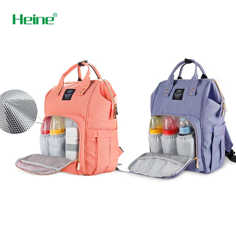 Heine Fashion Mummy Maternity Nappy Bag Brand Large Capacity Baby Bag Travel Backpack Designer Nursing Bag for Baby Care H10182