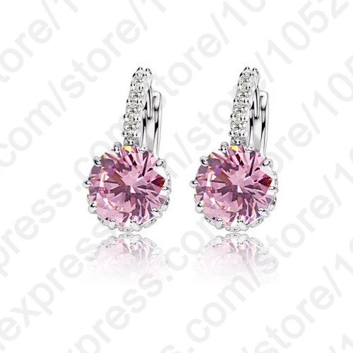 So Luxury Colorful  Genuine 925 Sterling Silver Jewelry AAA Cubic Zirconia CZ Lever Back Earring Women Part Accessory