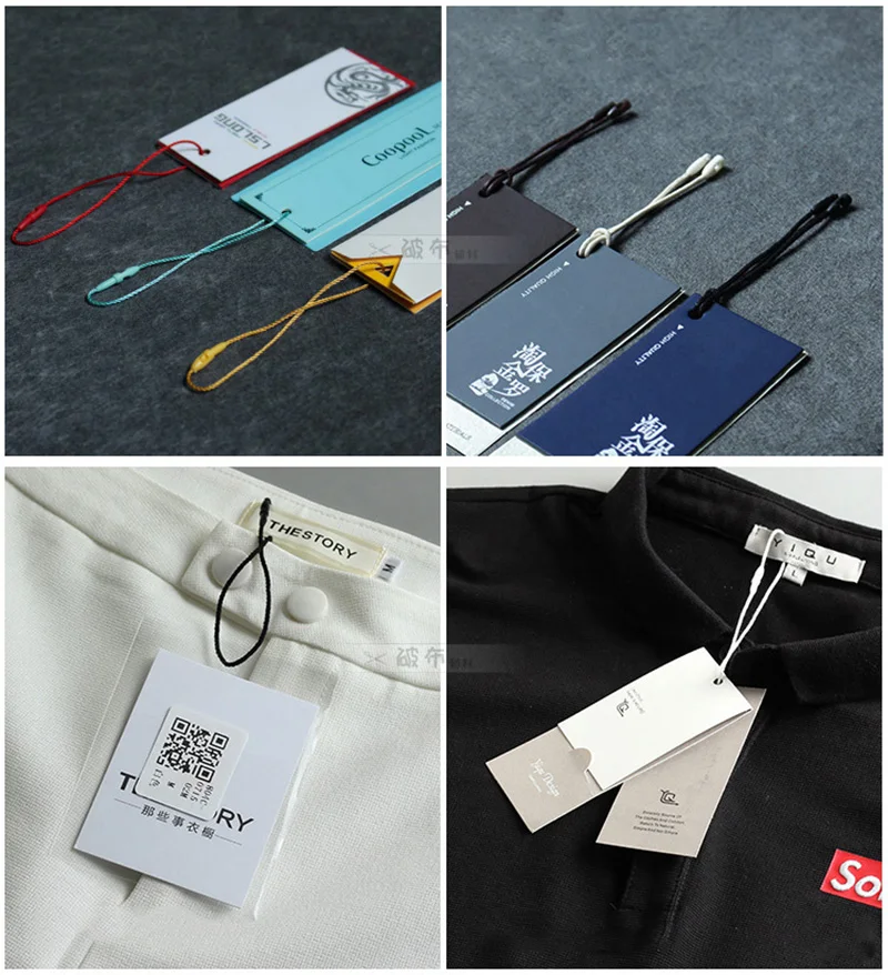 300pcs/lot Clothes SquareTag Rope11 colors Cords Polyester Ganging Tablets For Garment Bag Tags Cards DIY Clothing Accessories