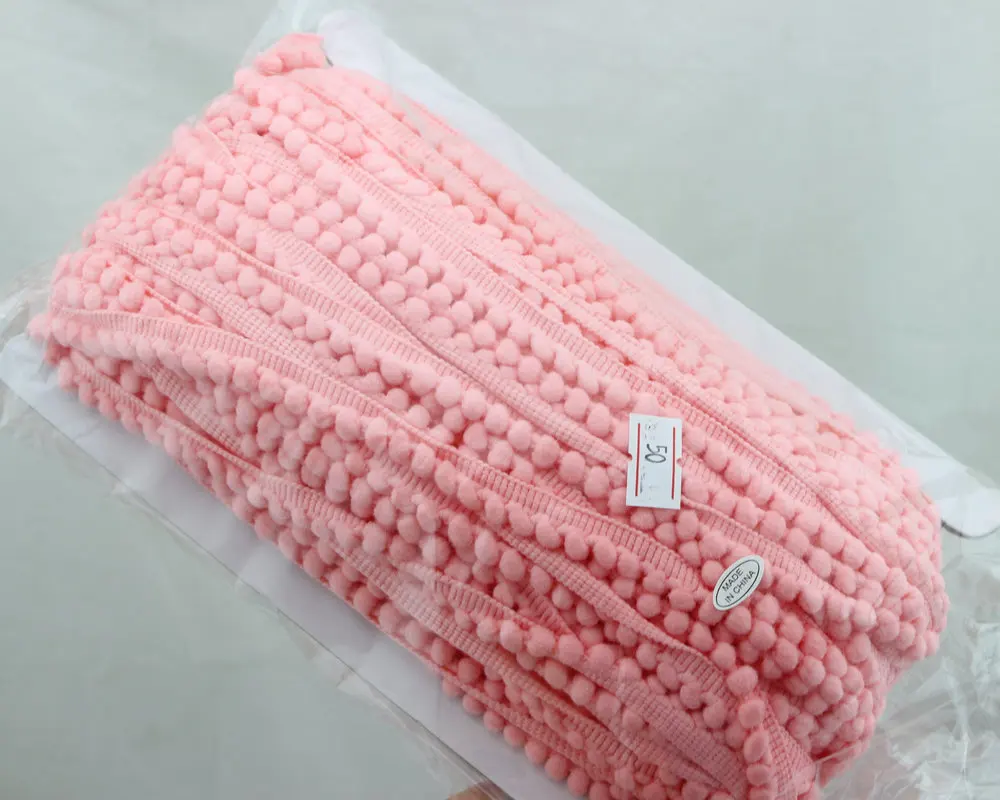 50 Yards Tiny Pom Pom Fringe Trim - ball size 5mm - Mini Baby Pompom Trim Ball Lace, Bobble Fringe Trim - Pink,Blue,Yellow,Green