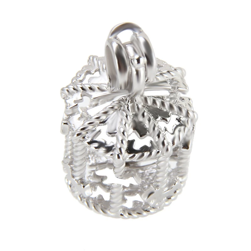 CLUCI Silver 925 Cute Carousel Cage Pearl Pendant 925 Sterling Silver Merry-go-round Charms Gift for Women Pearl Locket SC176SB image 2