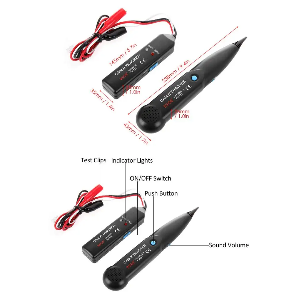 Kabel Tracker RJ11 Kawat Tracer Ethernet Tracker Telepon Tone Generator Line Toner Tester untuk Jaringan Telepon